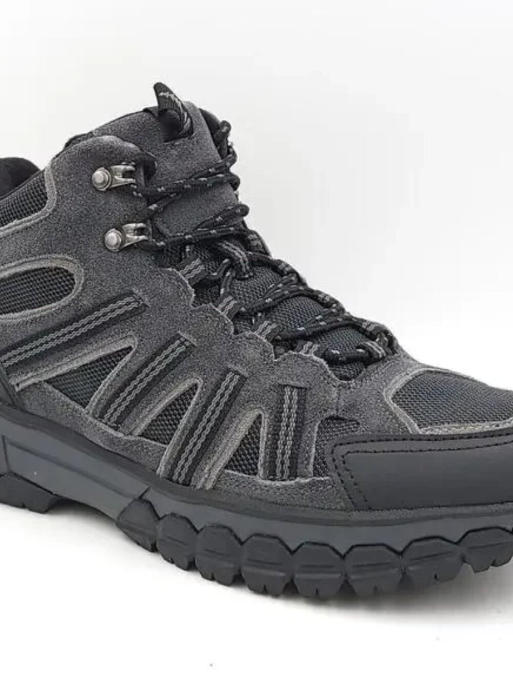 Bass Outdoor Men Hiking boots Peak Hiker 2 Mid Grey Suede Mesh Size 8.5